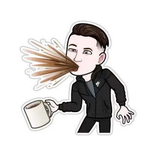 😮 f5f224be kawa, bitmoji, plucie, kreskówka, napój, śmieszne, obrzydzenie telegram sticker