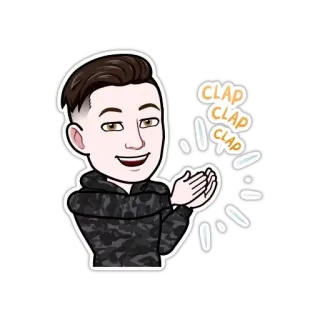 👏 f6210a29 CLAP CLAP CLAP klaskać, aplauz, kreskówka, świętować, Bitmoji telegram sticker