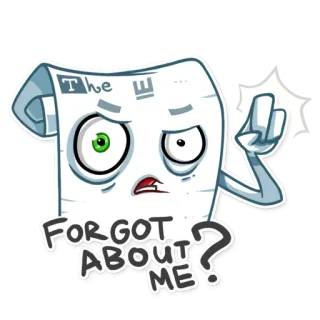 😡 6190d649 FOR GOT ABOUT ME? กระดาษ, การ์ตูน, ถูกลืม, คำถาม, เศร้า telegram sticker