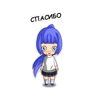 😘 f155e116 СПАСИБО anime, girl, thank you, russian telegram sticker