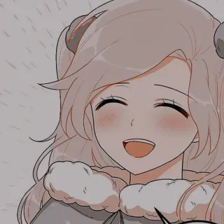 🌻 0ef59114 애니메이션 여자, 만화, 웃는, 행복한, 귀여운, 여자 telegram sticker