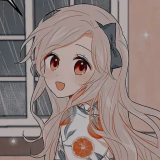 🍯 14ea34f9 애니메이션, 소녀, 귀여운, 만화, 미소, 활발한, 일러스트 telegram sticker