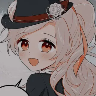 🌻 96d46e10 애니메이션, 소녀, 모자, 귀여운, 캐릭터, 일러스트 telegram sticker