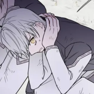 🗡 8513e2c4 ตัวละคร, คน, อนิเมะ, ผมขาว, เศร้า telegram sticker