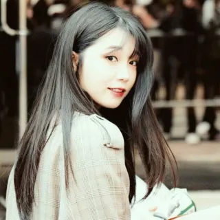 🏹 9f9e33b9 woman, asian, portrait, girl, long hair, beauty, smile, fashion whatsapp sticker