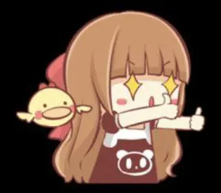 👍 89594565 漫画, 女の子, 可愛い, アニメ, キラキラ目, いいね, ひよこ telegram sticker