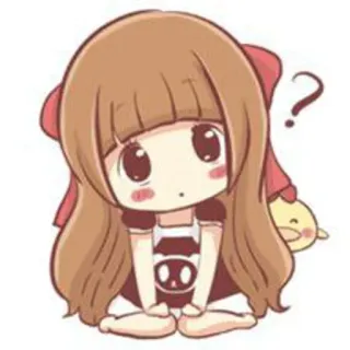 😯 c933d0d1 アニメ, 漫画, ステッカー, かわいい, 可愛い, 女の子, はてなマーク telegram sticker