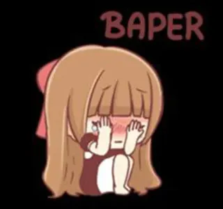 😳 e155deac BAPER 悲しい, アニメ, 女の子, 可愛い, ステッカー telegram sticker