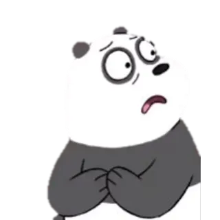🐼 0472b12e Panda We Bare Bears panda, We Bare Bears, kreskówka, niedźwiedź, zmartwiony, smutny telegram sticker