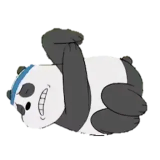 🐼 0de1db06 Panda We Bare Bears Kreskówka, Panda, Niedźwiedź, Śpiący, Szczęśliwy, Słodki telegram sticker