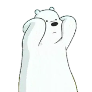 🐼 375b62f9 Ice Bear We Bare Bears Ice Bear, We Bare Bears, Kreskówka, Biały niedźwiedź, Słodki, Zabawny telegram sticker