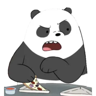 🐼 6c32327a Panda We Bare Bears Panda, We Bare Bears, Kreskówka, Pizza, Zły, Jedzenie telegram sticker
