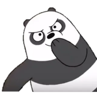 🐼 894775e0 Panda We Bare Bears Panda, Kreskówka, We Bare Bears, Zły, Knujący, Niezadowolony telegram sticker