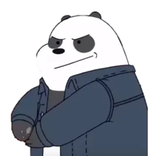 🐼 9058943e Panda We Bare Bears Panda, We Bare Bears, Kreskówka, Postać, Zły, Knujący telegram sticker