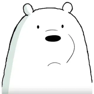 😐 937e863b Ice Bear We Bare Bears Lodowy Miś, We Bare Bears, Kreskówka, Animacja, Miś, Słodkie, Śmieszne telegram sticker