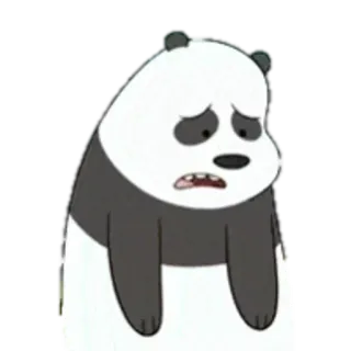 🐼 996caa7c Panda We Bare Bears panda, we bare bears, kreskówka, smutny, niedźwiedź, naklejka telegram sticker