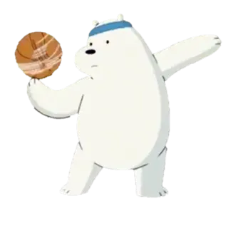 🐼 a3882a77 Ice Bear We Bare Bears Niedźwiedź polarny, Kreskówka, Koszykówka, Sport, Zwierzę, Postać, Lodowy niedźwiedź, We Bare Bears telegram sticker
