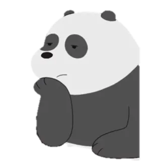 🐼 c30a0a6a Panda We Bare Bears panda, we bare bears, kreskówka, naklejka, animowany, smutny, niedźwiedź telegram sticker