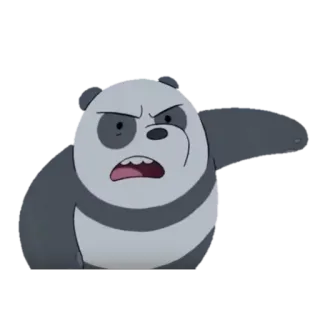 🐼 e34b5bfe Panda We Bare Bears Kreskówka, Zły, Niedźwiedź, Panda, We Bare Bears telegram sticker