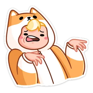 🥴 5f227970 개, 코스튬, 사람, 동물, 웃긴, 만화, 스티커 telegram sticker