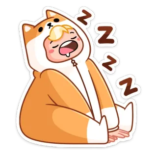 😴 78b166b3 Z 잠자는, 강아지 의상, 잠옷, z, 피곤한, 졸린 telegram sticker