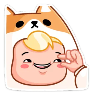 ☺️ 7b06685a 스티커, 만화, 아기, 개, 동물, 귀여운 telegram sticker