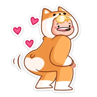 😍 90407d1f 만화, 스티커, 강아지, 사랑, 하트 telegram sticker