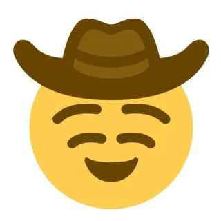 ☺️ 14180eba Эмодзи, Ковбой, Шляпа, Счастливый telegram sticker