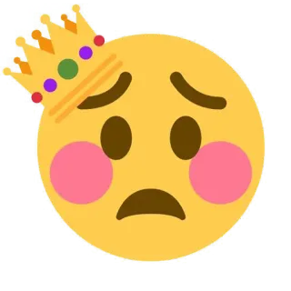 👑 618a6344 эмодзи, корона, грустный, королевский, лицо telegram sticker