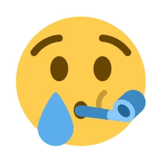 😢 78a35b86 Эмодзи, Вечеринка, Праздник, Лицо, Пот, Дудка telegram sticker