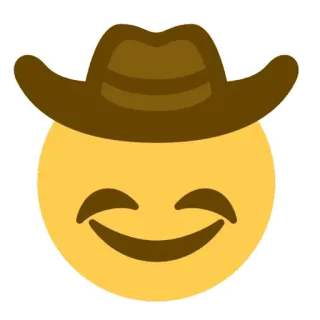 🤠 88ef6712 Ковбой, Эмодзи, Шляпа, Вестерн, Улыбка telegram sticker