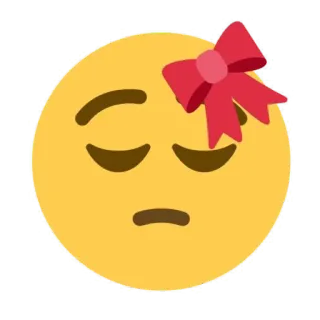 😌 fc4917cd Эмодзи, Грустный, Бант, Лицо, Желтый telegram sticker