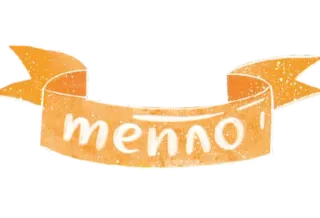 ✨ ae4d3da2 menno' menno, banner, orange, text, word, label telegram sticker