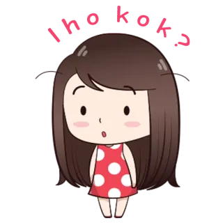 😧 490fd689 Dibujo animado, Chica, Lindo, Pegatina, Ilustración whatsapp sticker