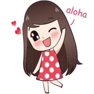 🙋 9ef8cfa8 Dibujo animado, Chica, Linda, Animado, Sticker, Saludando whatsapp sticker