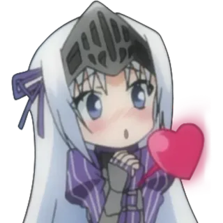 ❤ 62f54726 อนิเมะ, จิบิ, น่ารัก, อัศวิน, ชุดเกราะ, หัวใจ telegram sticker