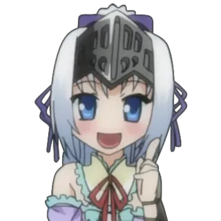 😃 a7f50fbf อนิเมะ, ผู้หญิง, อัศวิน, หมวกกันน็อค, น่ารัก, ตัวละคร telegram sticker