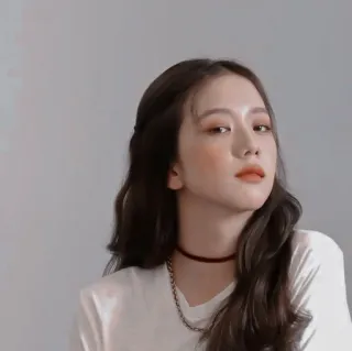 🍂 d8749758 ภาพเหมือน, ผู้หญิง, ผู้หญิง, คน, ความงาม, สร้อยคอ, โช้คเกอร์, แต่งหน้า whatsapp sticker