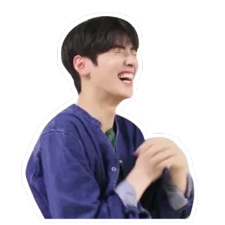 😆 367c0ccd Mann, lachend, glücklich, Person, Lächeln, Freude, fröhlich, asiatisch telegram sticker