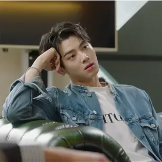 🤔 b1db8b13 Mann, lässig, sitzend, Jeansjacke telegram sticker