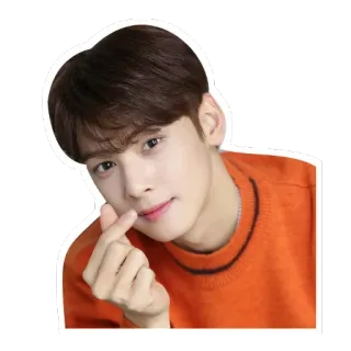 😍 dfed3c65 Cha Eun-woo Cha Eun-woo, Sänger, Schauspieler, K-Pop, Idol, Herz Handzeichen telegram sticker