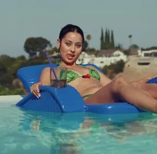 😐 7fab9615 Maddy Perez Euphoria person, swimming pool, bikini, relaxation whatsapp sticker