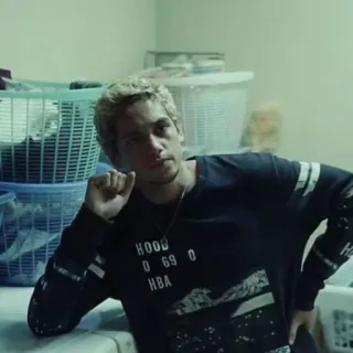 😐 99856476 HOOD 0 69 0 HBA man, clothing, portrait, fashion, indoors whatsapp sticker