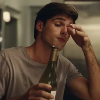 😐 c18416e5 man, wine bottle, drinking, person whatsapp sticker