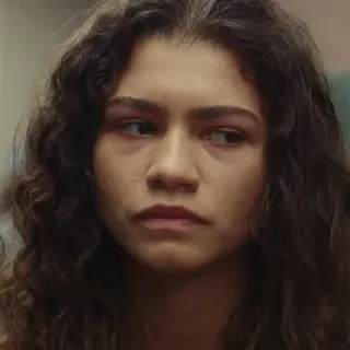💉 5741f30e Rue Bennett Euphoria zendaya, tv serie, tienerdrama, personage portret telegram sticker