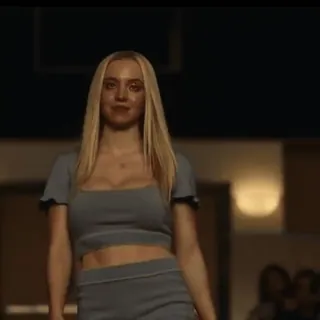 💅 79576e43 Sydney Sweeney, tóc vàng hoe, áo crop top, phụ nữ, nữ diễn viên telegram sticker