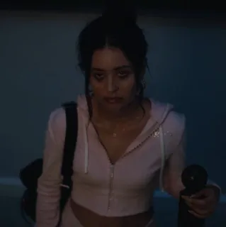 🧬 de5077d6 女性, 女の子, ピンク, パーカー, 屋内 telegram sticker