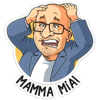😬 a6b3a135 MAMMA MIA! 짜증, 이탈리아, 만화, 스트레스, 공황, 불안 telegram sticker