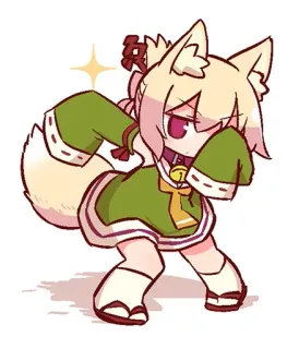 😎 26b17275 anime, kawaii, fox girl, kemonomimi, cute, manga telegram sticker