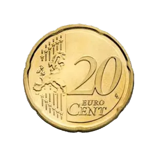 ☘ 3112855f 20 EURO CENT coin, euro, currency, money, 20, cent telegram sticker